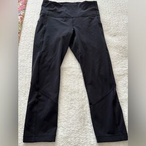 Lululemon Black High Rise Pace Rival Crop Soze 6 - Excellent Athletic Leggings